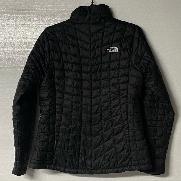 The North Face Quilted Jacket Small Black Full Zip Theroball Mock Neck - Picture 8 of 11
